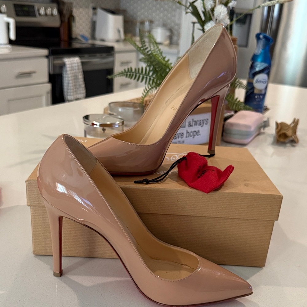 Christian Louboutin Nude Patent Leather Heels